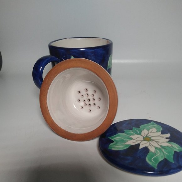 Studio Signed Ceramic Tea Cup with Lid and infuser Coffee Mug 12 oz. Gift Idea - Picture 6 of 8